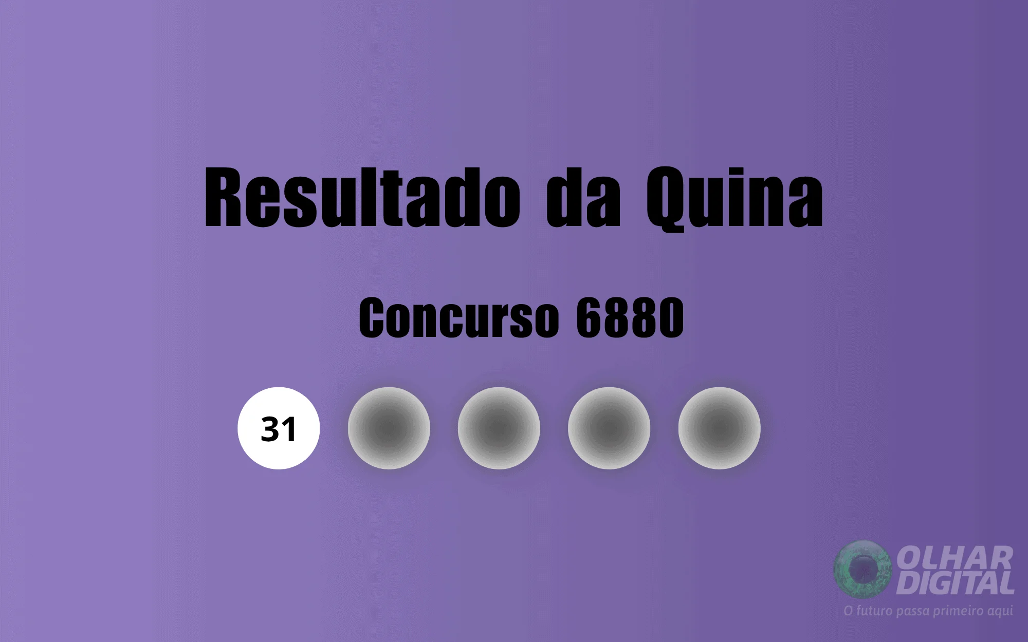 Resultado da Quina de hoje: veja números e ganhadores do concurso 6880 (segunda, 17/11)
