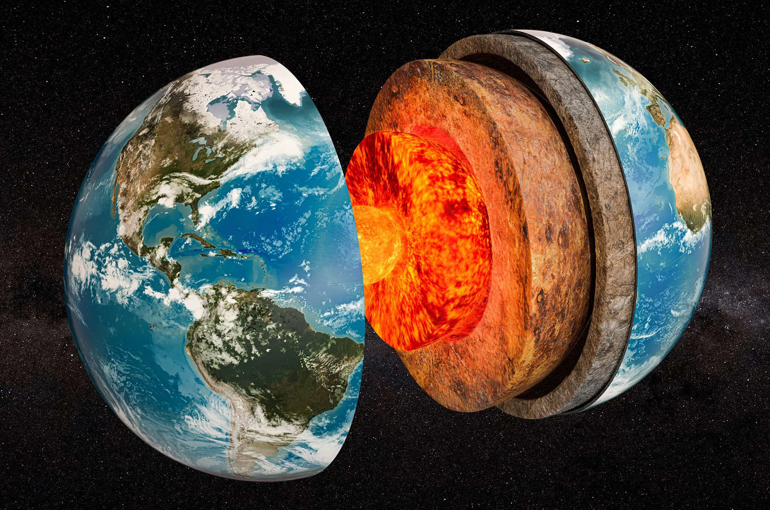 Estruturas gigantes no centro da Terra podem explicar a origem da vida: novo estudo detalha como vazamentos do núcleo moldaram o planeta Estruturas gigantes no centro da Terra podem estar ligadas à origem da vida
