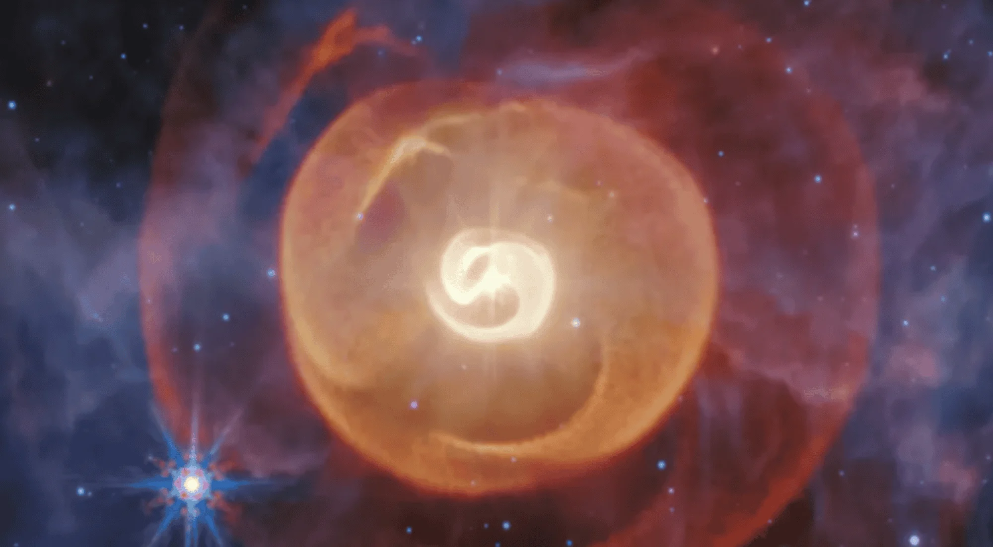 Telescópio Espacial James Webb revela espirais gigantes em Apep, raro sistema triplo com duas estrelas Wolf-Rayet e órbita de 190 anos A dança cósmica do caos: Webb desvenda espirais de estrelas condenadas