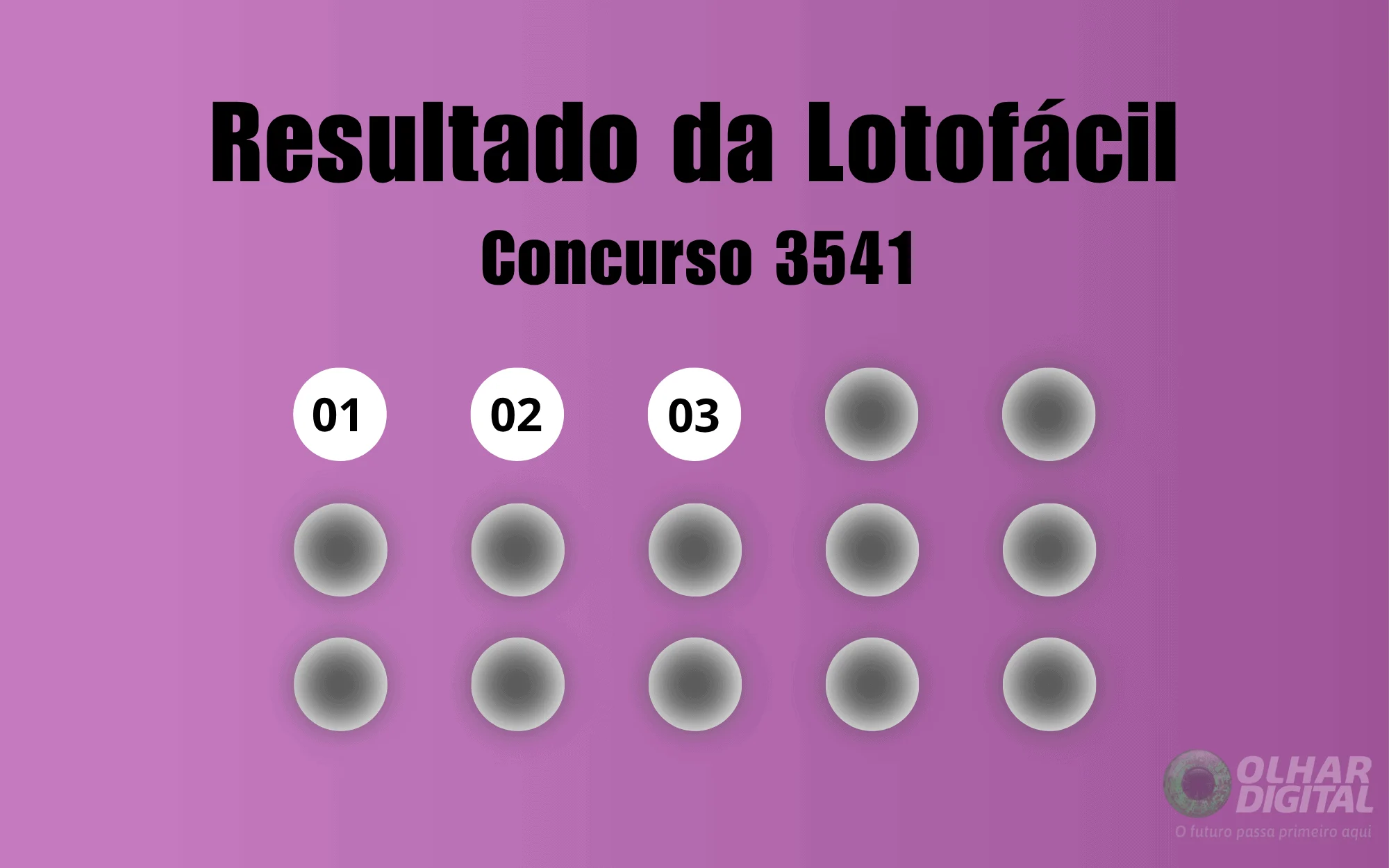 Resultado da Lotofácil de hoje: confira os números do concurso 3541, ganhadores, prêmio acumulado e quando é o próximo sorteio (18/11) Resultado da Lotofácil de hoje: veja números e ganhadores do concurso 3541 (terça, 18/11)