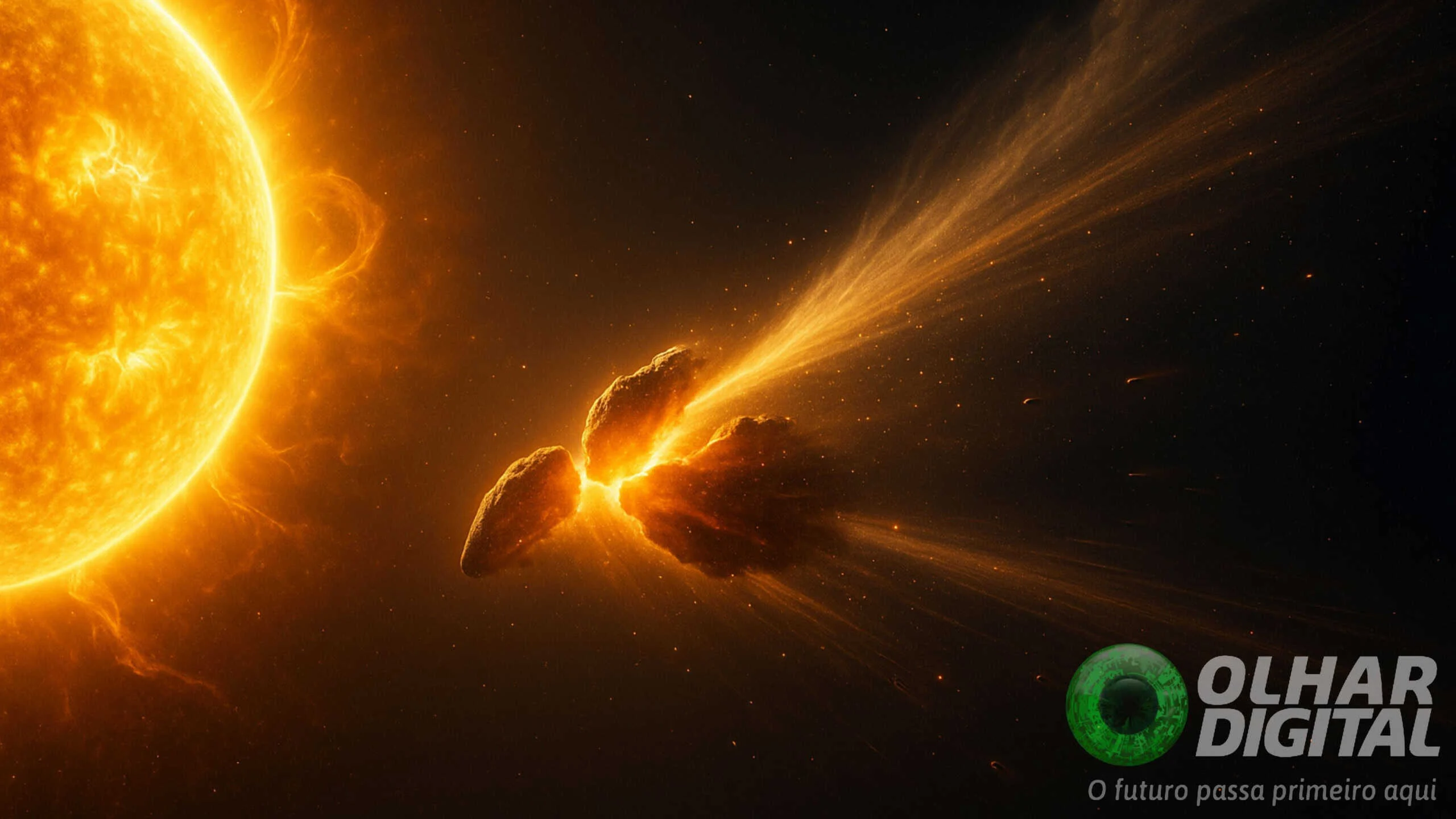 Cometa C/2025 K1 (ATLAS) se parte em três após passar a 0,33 UA do Sol, telescópios na Itália registram fragmentação rara Cometa 'novo' não sobrevive ao encontro com o Sol e se parte em três pedaços