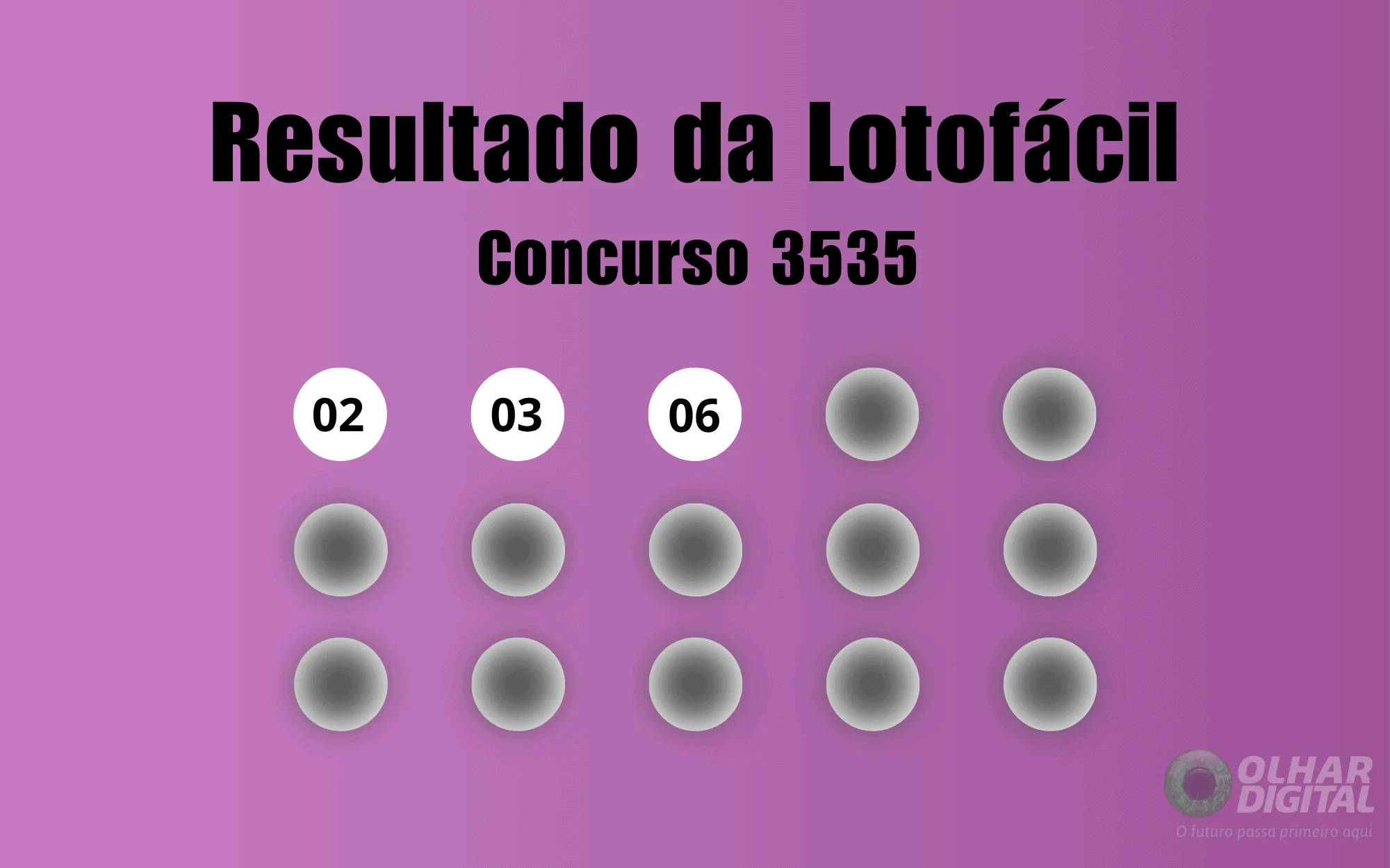 Resultado da Lotofácil de hoje 3535: confira números sorteados, ganhadores e prêmio de R$ 1,879 milhão pago a aposta de Brasília nesta segunda, 10/11 Resultado da Lotofácil de hoje: veja números e ganhadores do concurso 3535 (segunda, 10/11)